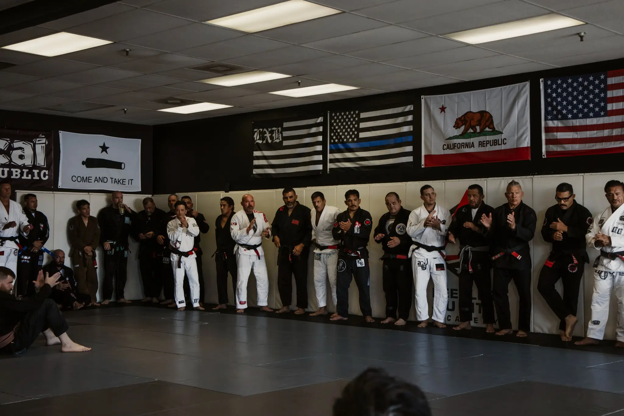 New students starting Brazilian Jiu Jitsu at Peerless in Corona, CA